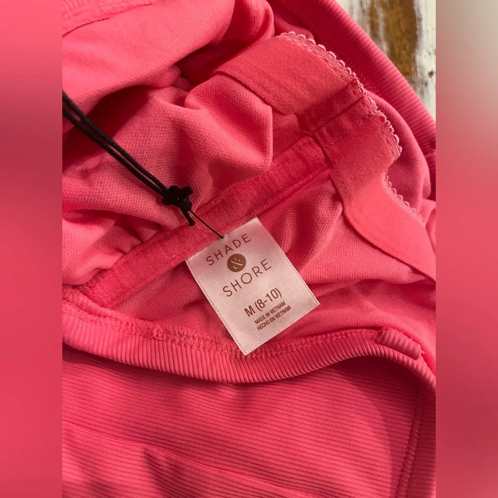 NWT! Shade & Shore Women’s High Leg Cheeky Pink Strapless Swimsuit, Size Medium! - Picture 6 of 7
